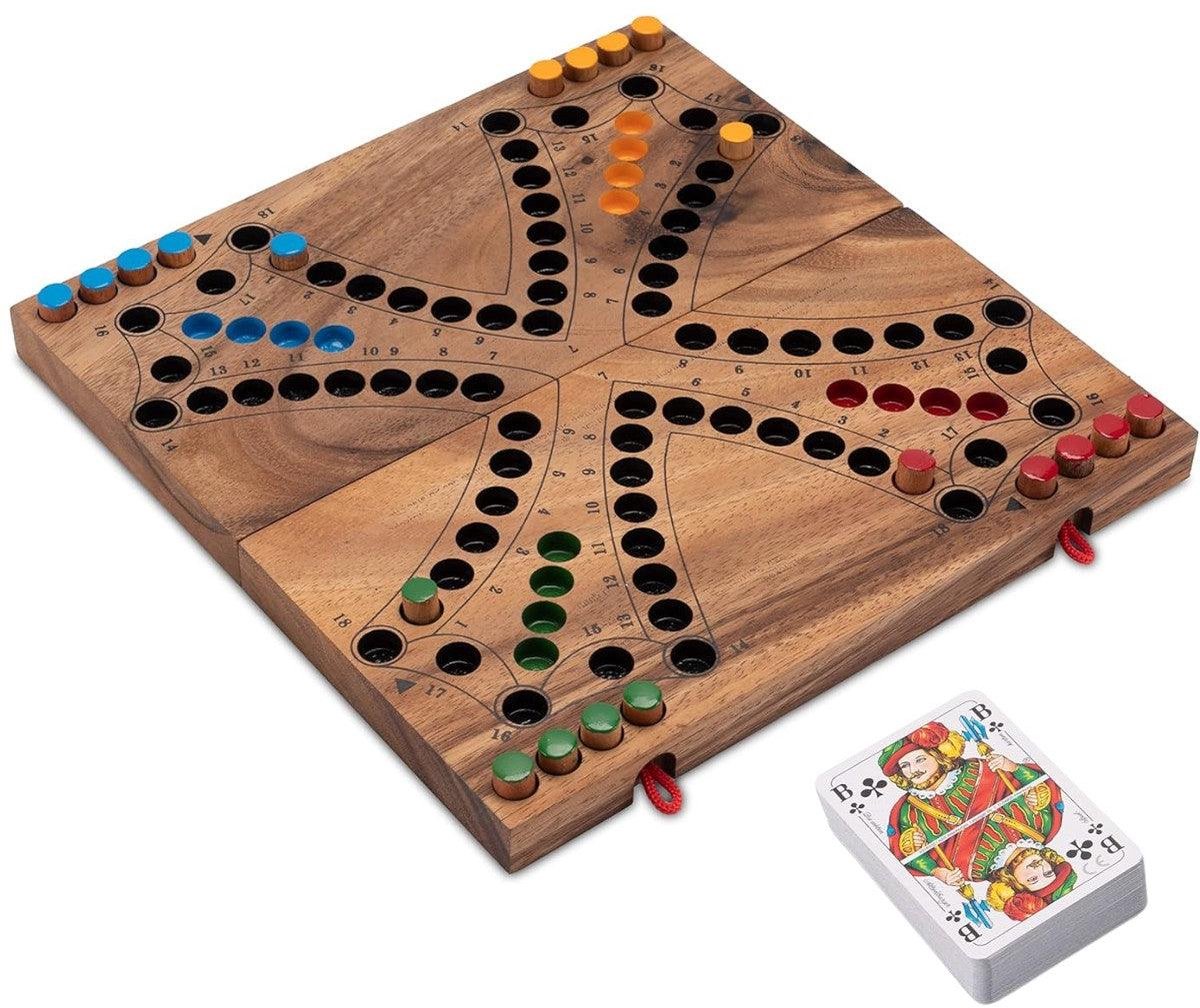 Keezenspel – Handgemaakt Houten Keezen Bordspel voor 4 Personen | Traditioneel Nederlands Kaarten- & Bordspel | Cadeau Tip | Uit de Oude Doos