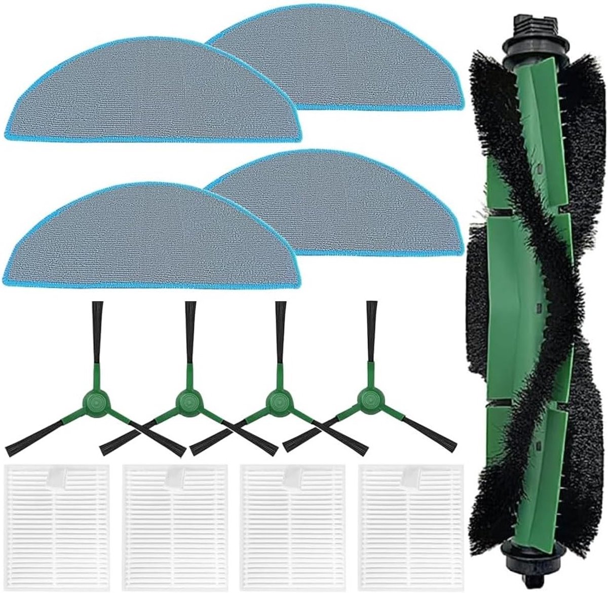 Accessoire Set voor Robotstofzuiger, 13 Stuks Reserveonderdelen, Inclusief Hoofdborstel, Reinigingsdoeken, Filters en Zijborstels
