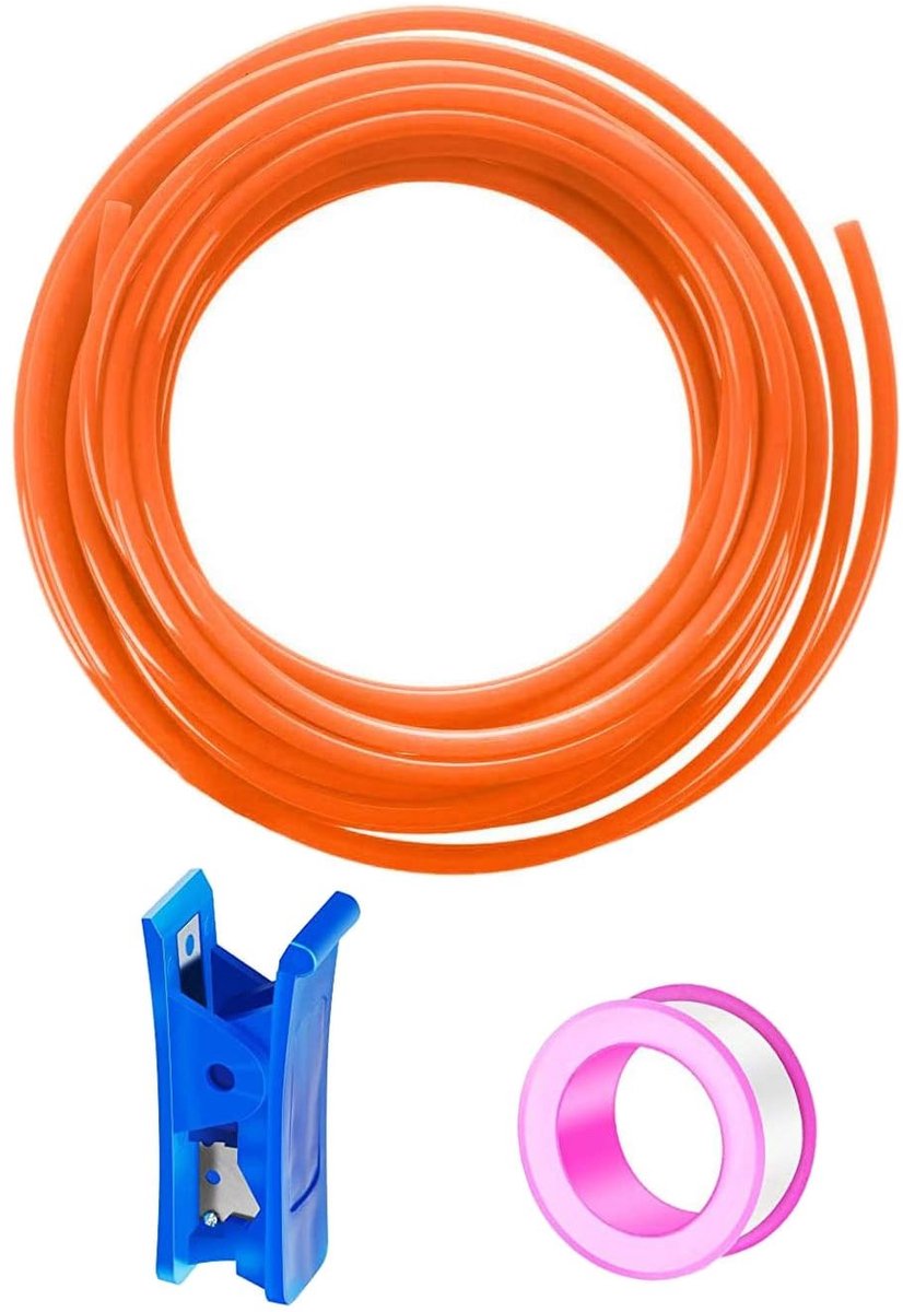 Allecto - Pneumatische slang - PU-luchtslang - 12 meter - Oranje - Persluchtslang - Geschikt voor luchtcompressor en pneumatische apparaten