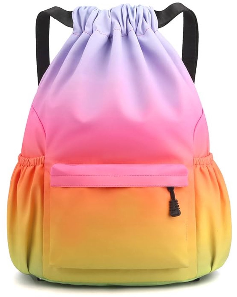 Allecto - Rugzak met trekkoord - Waterdichte sportrugzak - Schoenenvak - Kleurverloop - Sporttas voor school en reizen - 30x22x4cm