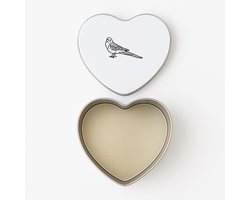 Hacebo® - Parkiet koektrommel hart - Dieren - parkiet - Vogel liefhebbers - koekblik – koektrommels – bewaarblik - snoeptrommel - Leuk kado voor iemand die van vogels houd - koek trommel - 15 x 15 CM