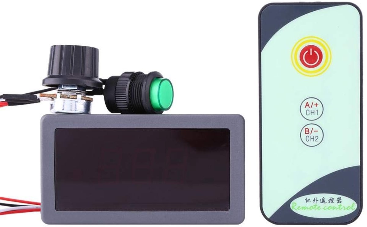 Allecto - Motor speed controller - PWM-regelaar - Digitale display met IR afstandsbediening - 6V-30V - Snelheidsregulator - Geschikt voor industrië...