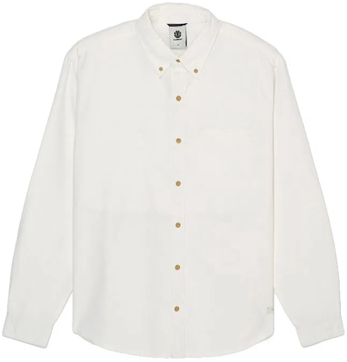 Element Button Down Oxford Regular Fit Overhemd Met Lange Mouwen Wit M Man