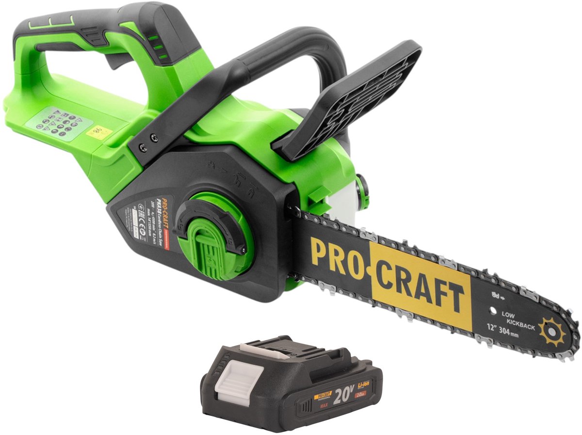 Procraft PKA38 accu-kettingzaag 20 V 304 mm borstelloos + 1x accu 2,0 Ah - zonder oplader