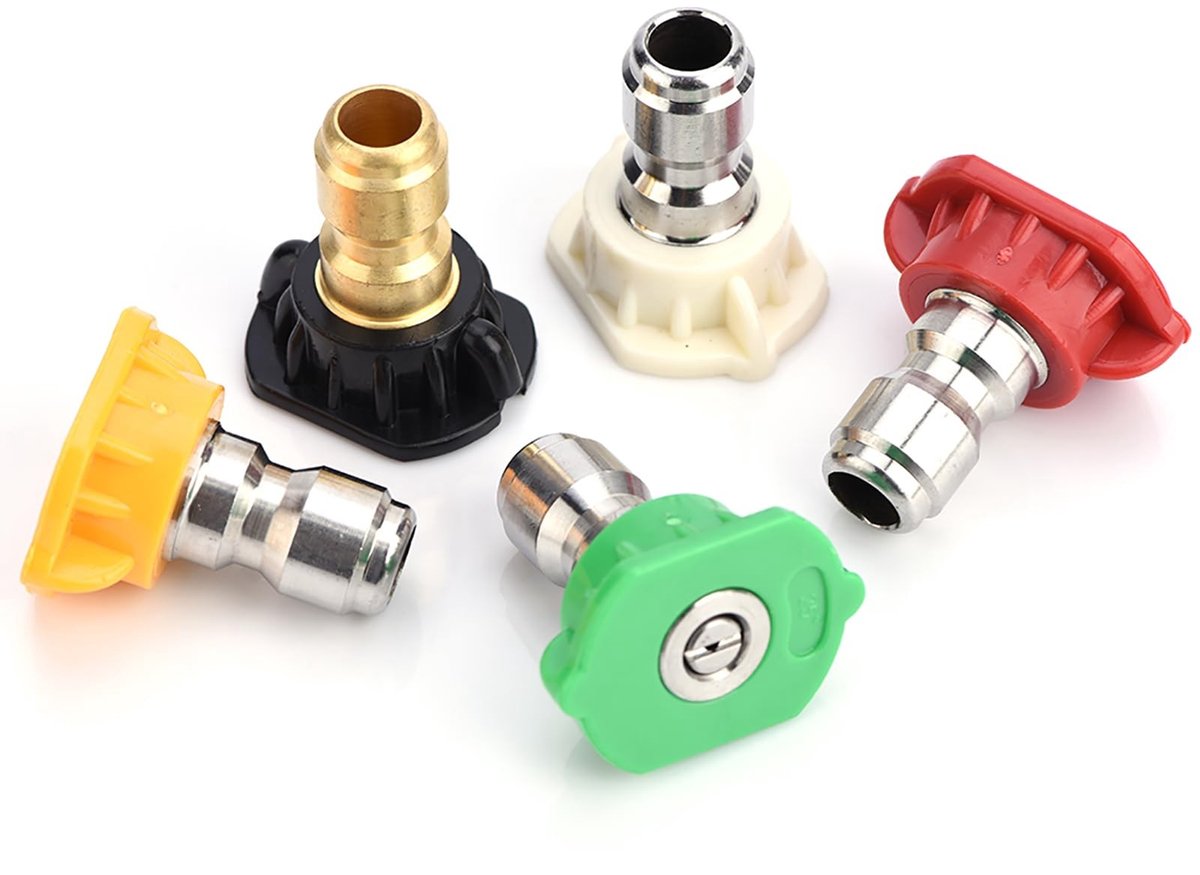 Allecto - Hoge Druk Reiniger Nozzle Tips - 5 Stuks Diverse Spray Hoeken - Snelle Reiniging - Effectieve Reiniging - Accessoires - Voor Tuin en Auto...