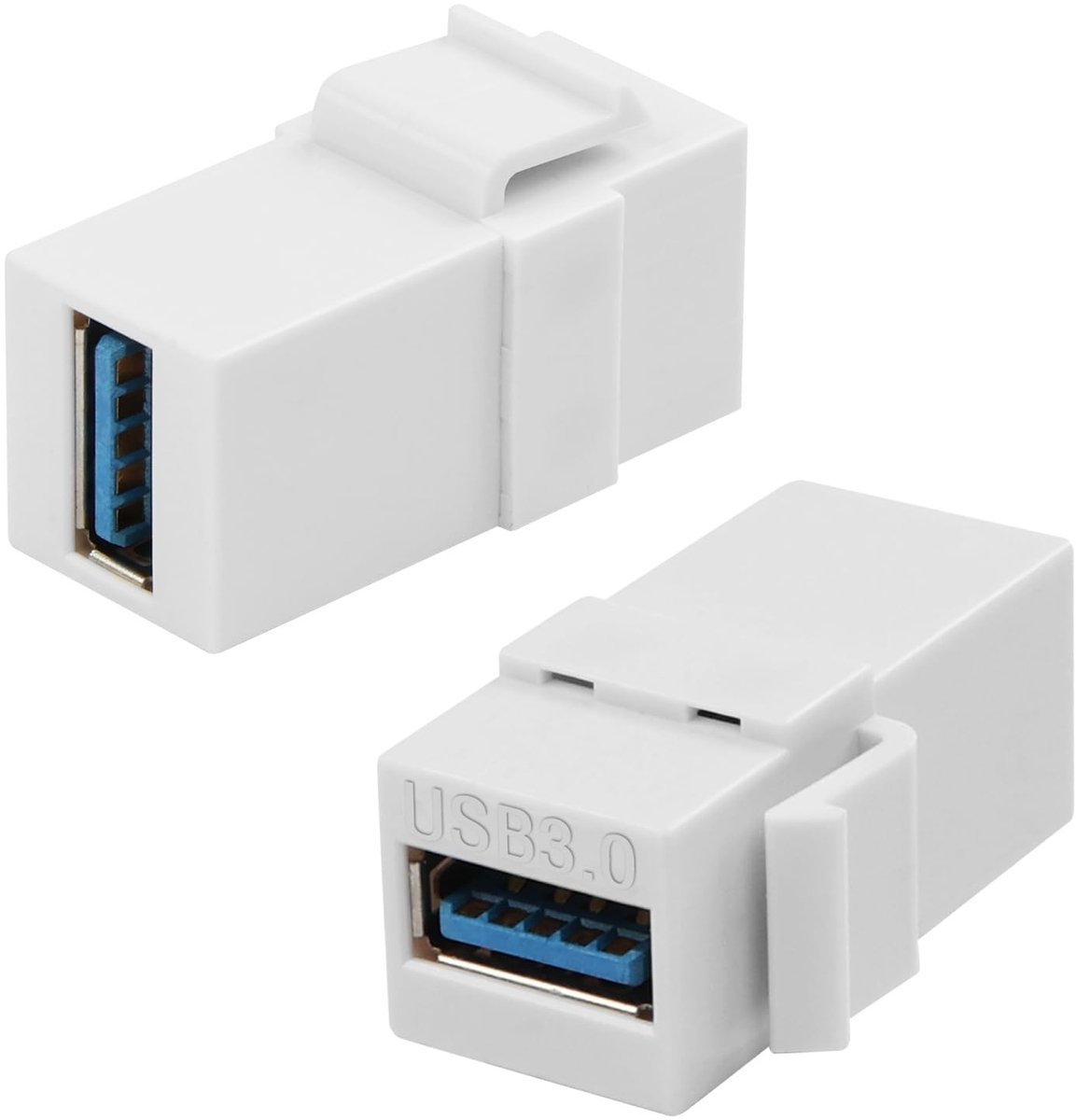 QIANRENON USB 3.0 Keystone Plug Adapter Coupler 180° - Set van 2 - 5Gbps Dataoverdracht