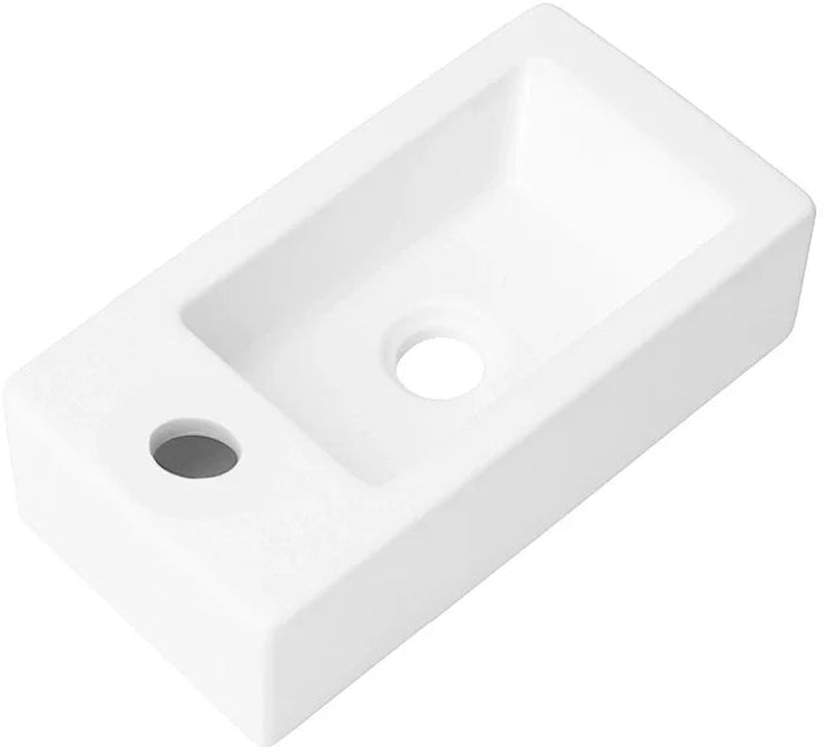 DutchLine - Crea Mini Fontein - Glans Wit - Kraangat Links