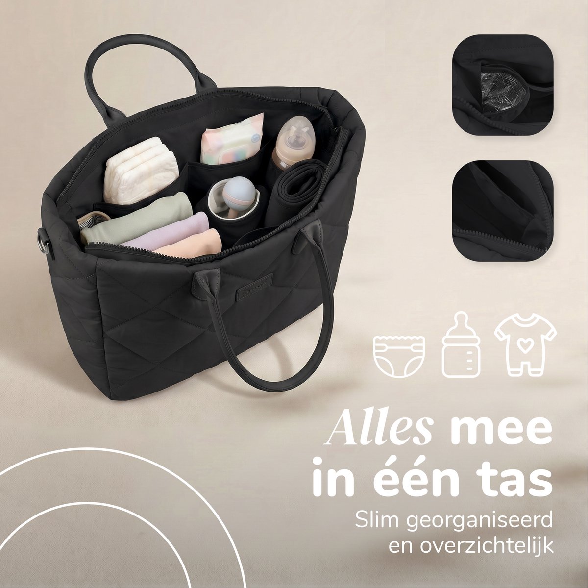 Mommsy Luiertas - Waterafstotend met Thermisch Vak - 24,5L thumbnail 3