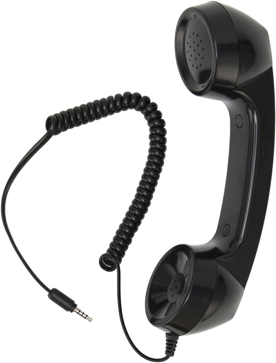 Allecto - Retro Mobiele Telefoonhoorn - Draadloos - Handig in gebruik - Zwart - Telefoonontvanger - Compatibel met diverse smartphones - Geschikt v...