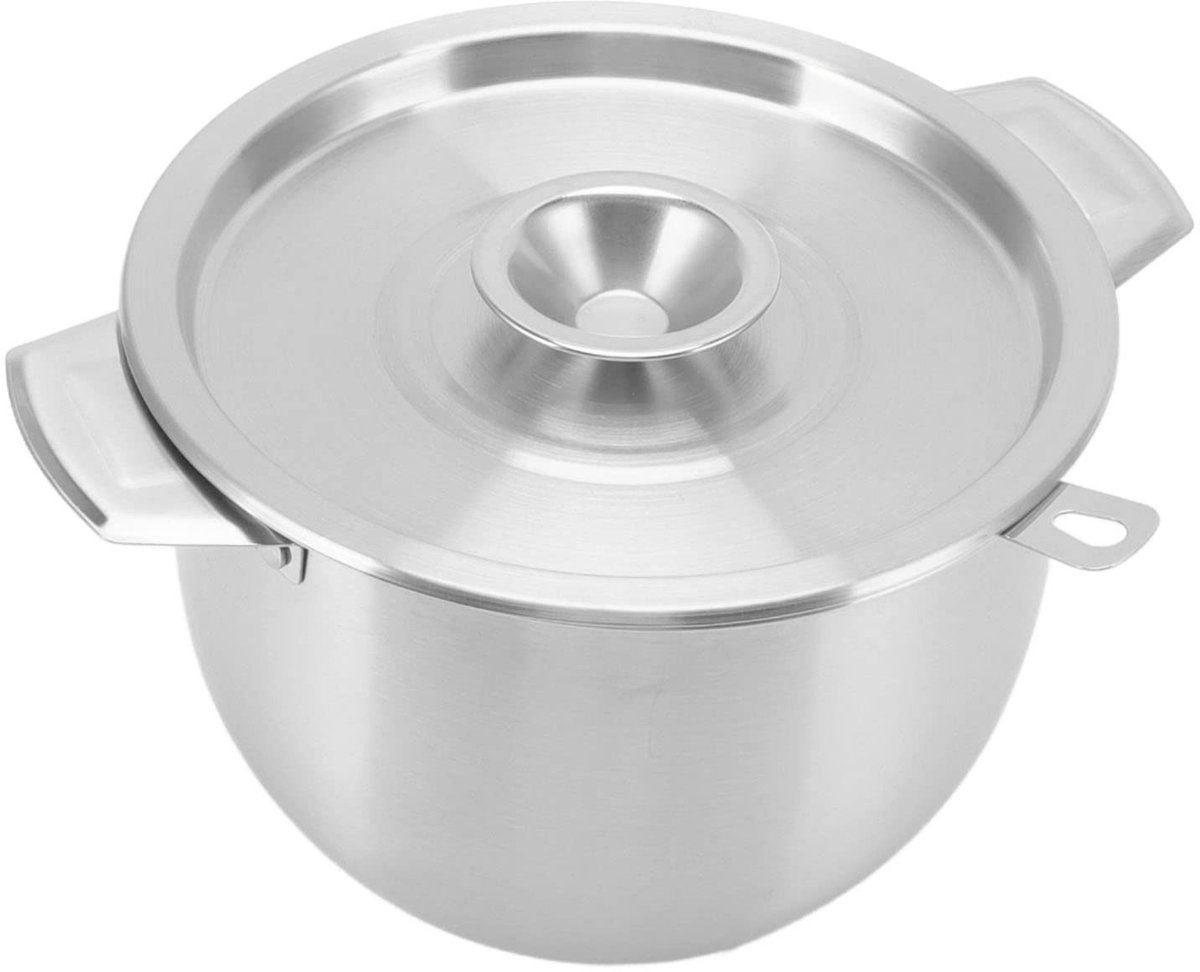 Allecto - Vetcontainer - Kookoliefilterpot - Vaatwasserbestendig - Zilver - Roestvrijstalen Keukenoliecontainer - Frituurvet bewaren - Modern