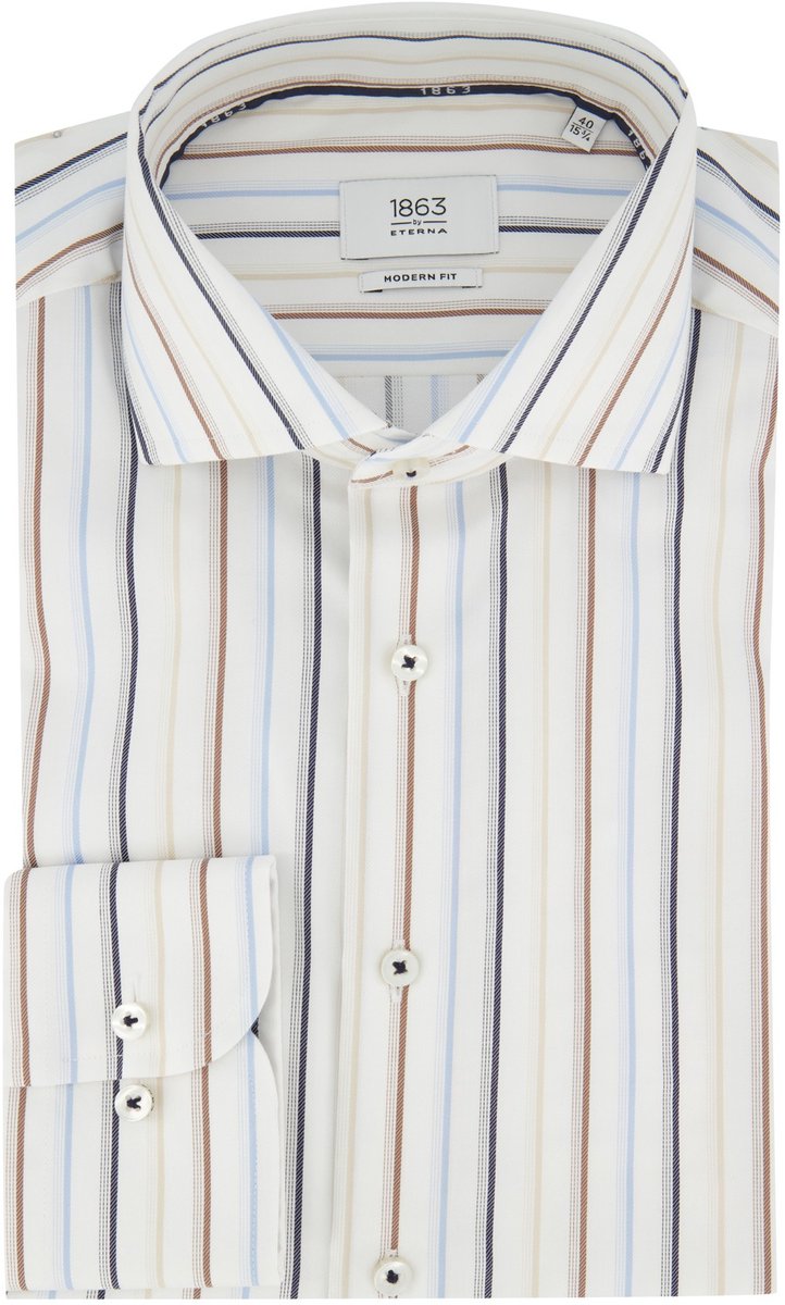 Overhemd Eterna 1863 modern fit wit streepjes