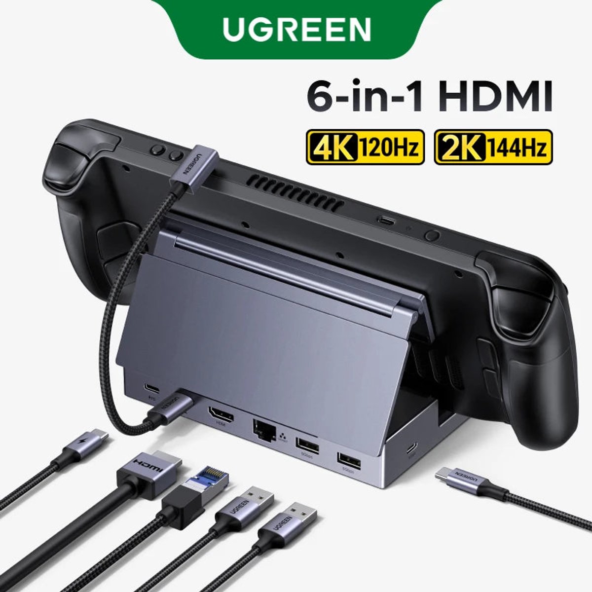 UGREEN - USB-C Hub Dock - 4K HDMI 120Hz - Model UGREEN-6IN1