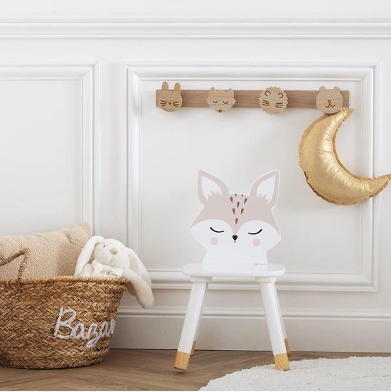 Kinderstoel - Hoge stoel - Eten aan tafel - Scandinavisch design - 28 x 28 x 52.5 cm - Wit — afbeelding 2