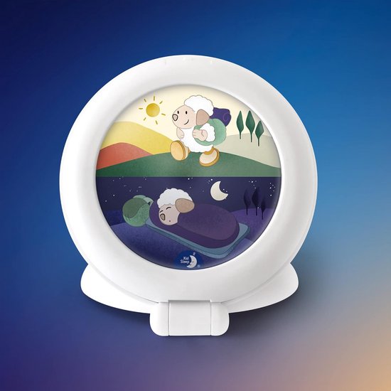 Kinder Wekker - Nachtlampje Klok - Kind Leren Slapen - Dag Nacht Indicator - Nomadisch Ontwerp - Wit van kinder — afbeelding 4