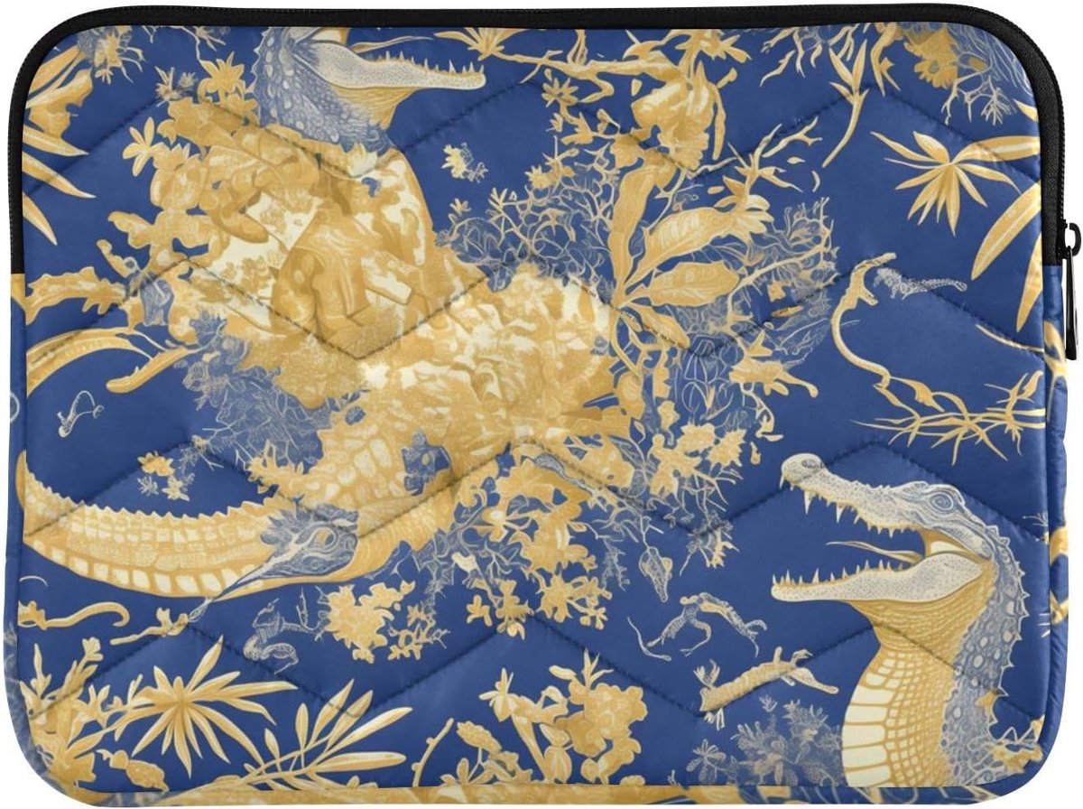 Laptophoes - Tablethoes - Werk en reis - Zachte vulling - 33-35 cm - Blauw goud