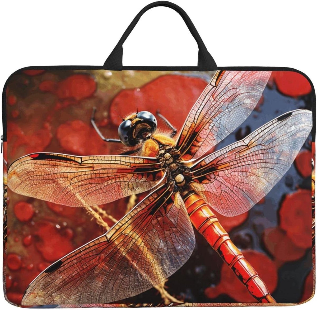 Laptophoes - Computer tas - Veilige opslag - Waterbestendig materiaal - 14 inch - Rode libel