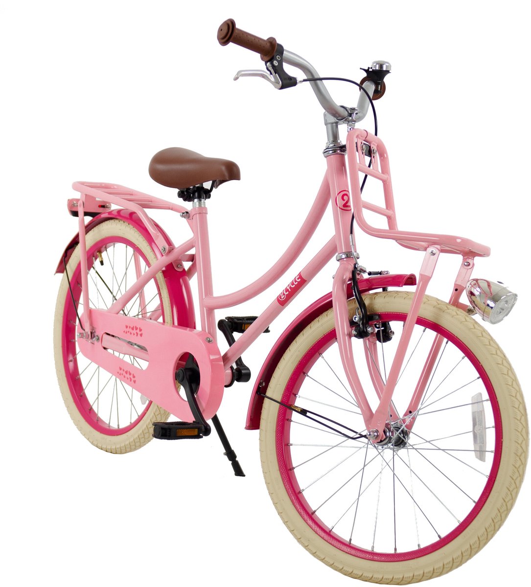 2Cycle Meisjes Transportfiets 20 inch (6-8 jaar) – Roze – Trendy Schoolfiets