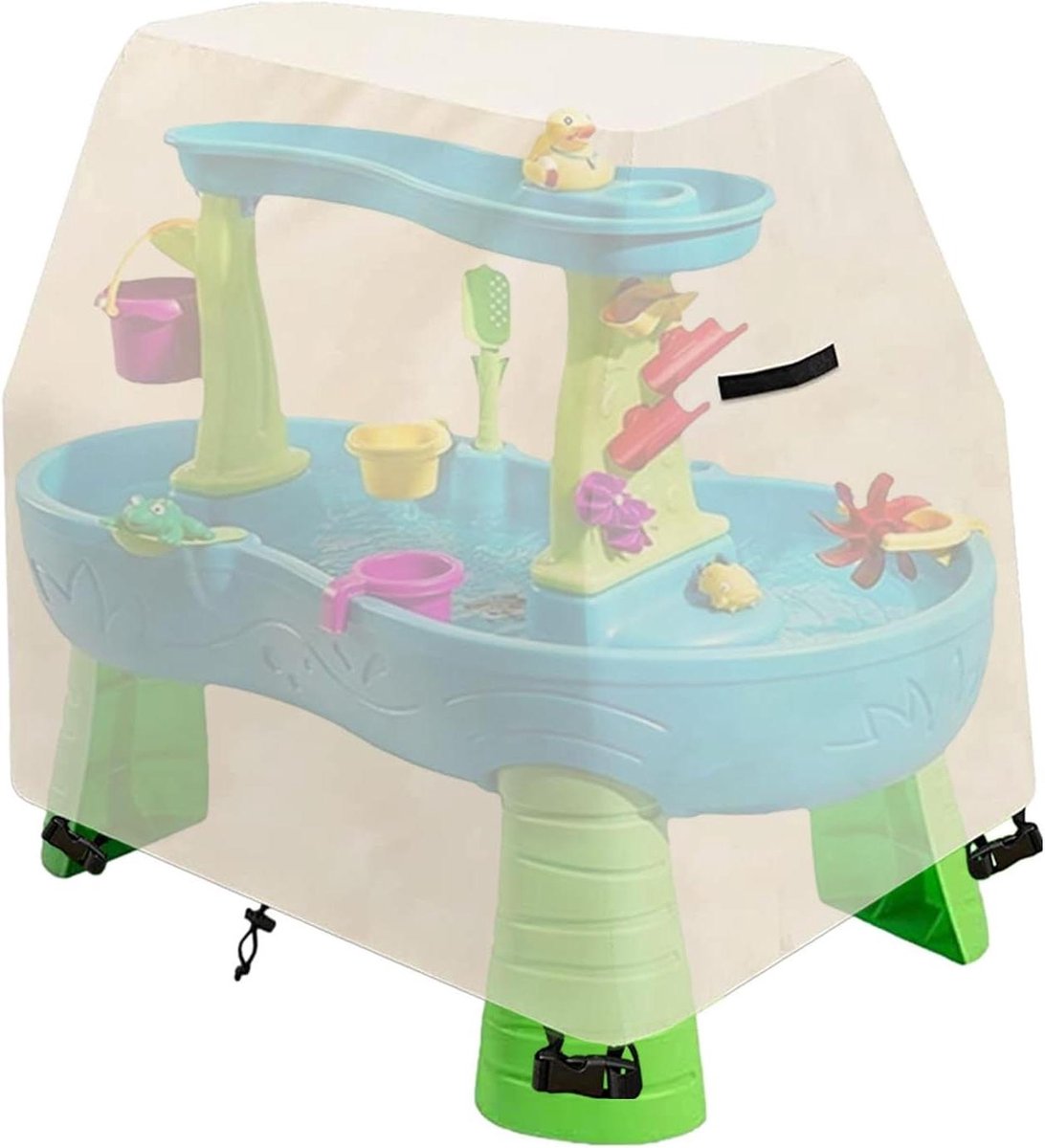 Watertafelhoes Kinderen - Zandtafel Deksel - Buiten Spelen - Waterdicht Polyester - 105x65x84cm - Beige