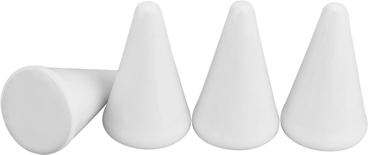 Porseleinen Ringhouder Set van 4 - Decoratieve Toren in Wit voor Sieraden, Ringen en Trouwringen (3x5cm)