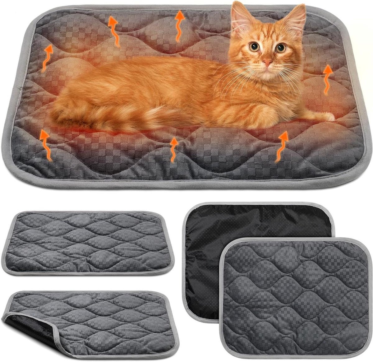 Zelfverwarmende Kattenmat - Warm Huisdierbed - Comfortabel Slapen - Zonder Elektriciteit - 40x50 cm - Grijs