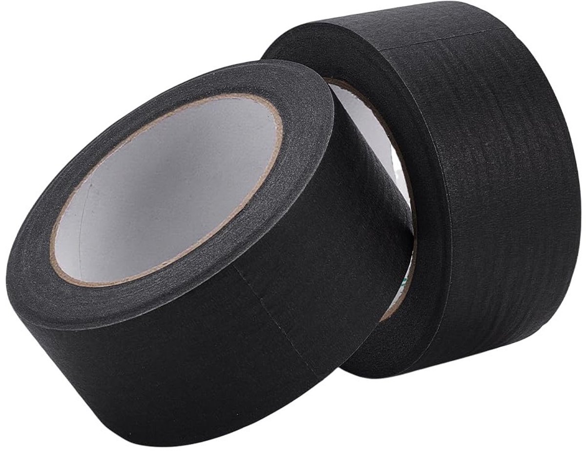 2 Rollen Zwart Schilderstape 50m/Rol - 5cm Breed, Residuvrij, Niet-reflecterend, Perfect voor Schilderen, Klussen en Creatieve Projecten