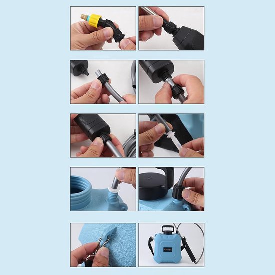 Rugzak Spuit - Tuinsproeier Elektrisch - Planten Verzorgen - Type-C Oplaadbaar - 8 Liter Capaciteit - Lichtblauw — afbeelding 2