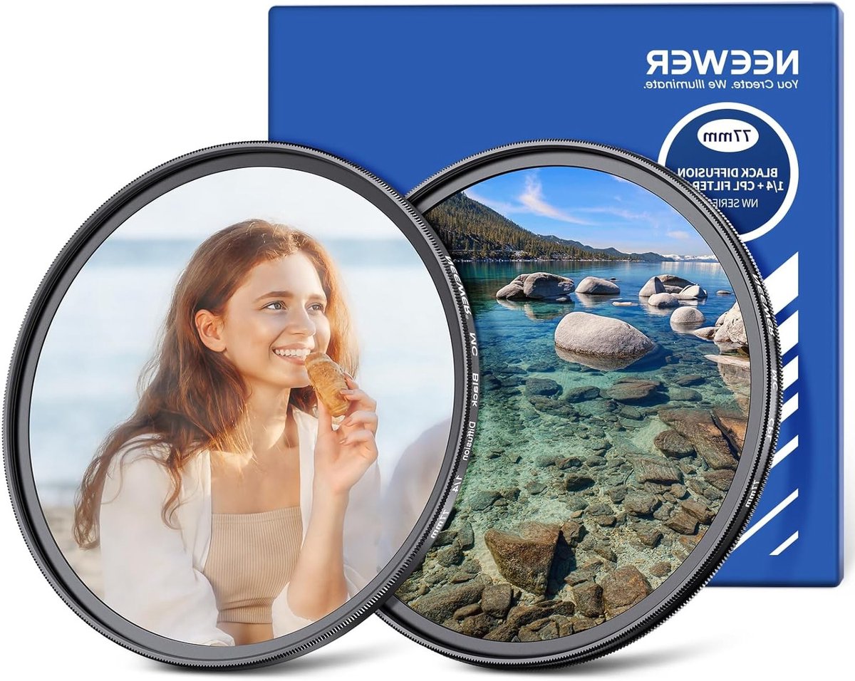 77mm CPL en Black Mist Diffusion 1/4 Filter Set (2 Pack) voor Camera Lens, Multicoated Optisch Glas, Droomachtige Effecten en Kleurcorrectie