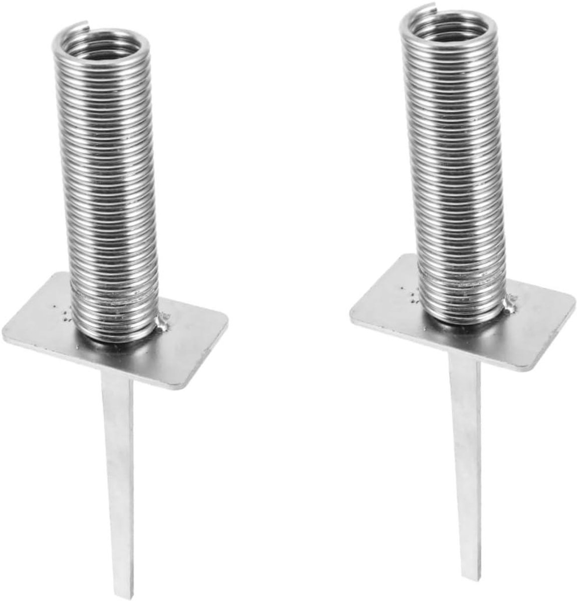 Voetbal Trainingspaal - Grondpaal Accessoire - Veldmarkering Training - Veerbevestiging - 25.5 cm Lengte - Zilver