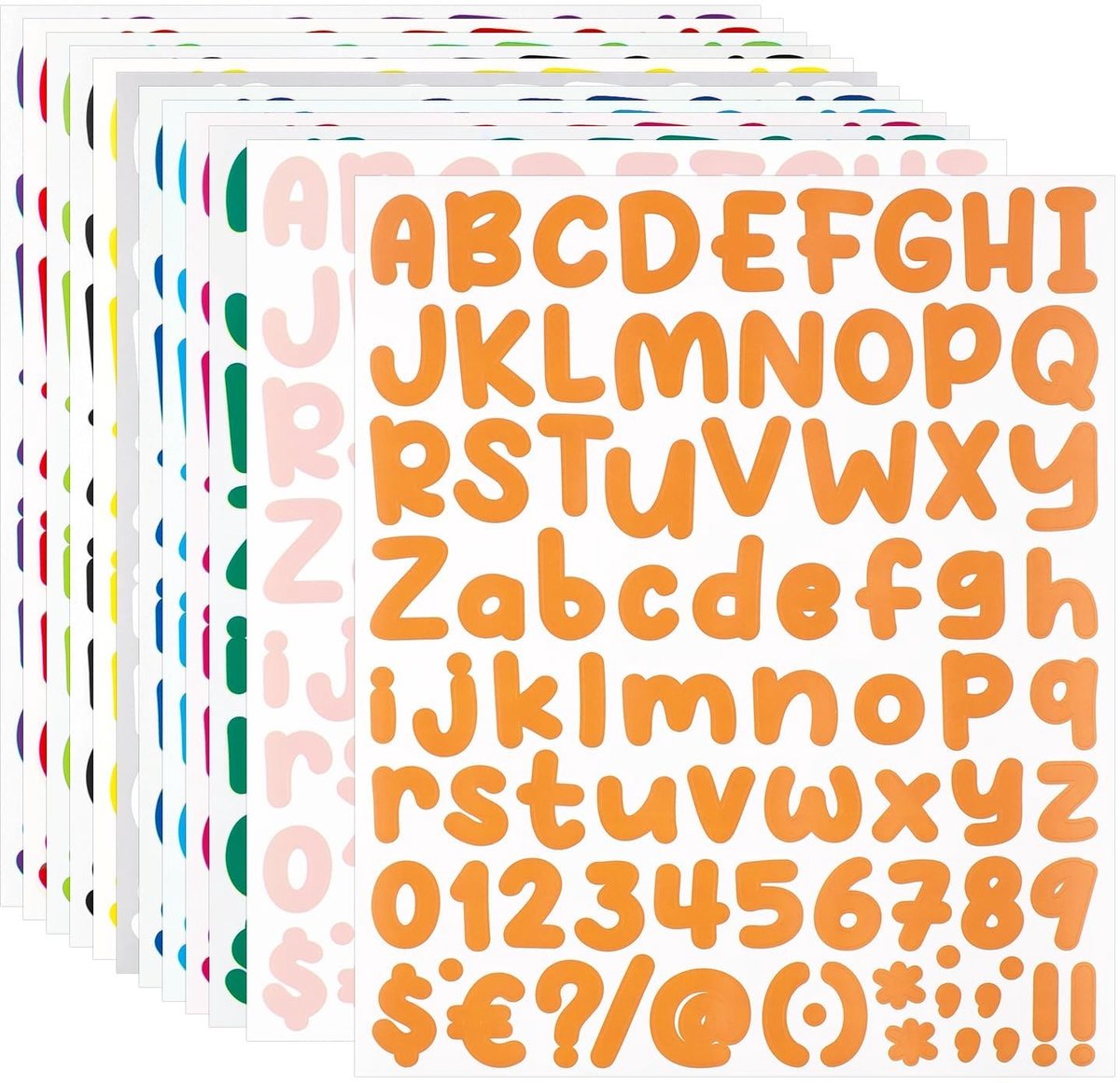 Dailygoods - Set van 12 Vellen Vinyl Letterstickers voor Creatief Gebruik