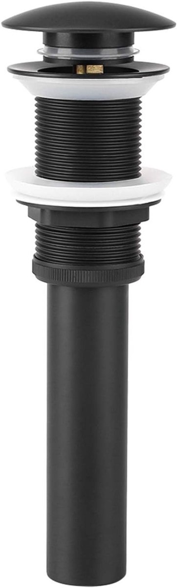 Allecto - Badkamer Gootsteen Afvoer - Pop Up Stopper - Zwart - Keuken - Basin Sink - Zonder Overloop - Geschikt voor Vessel - Mat Zwart - Massief Messing