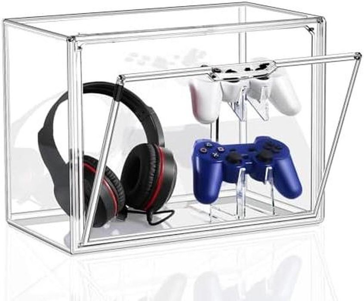 Controller en Headset Stand - Acryl Display - Bureau Organisatie - Magnetische Deur - 36 cm Lengte - Transparant