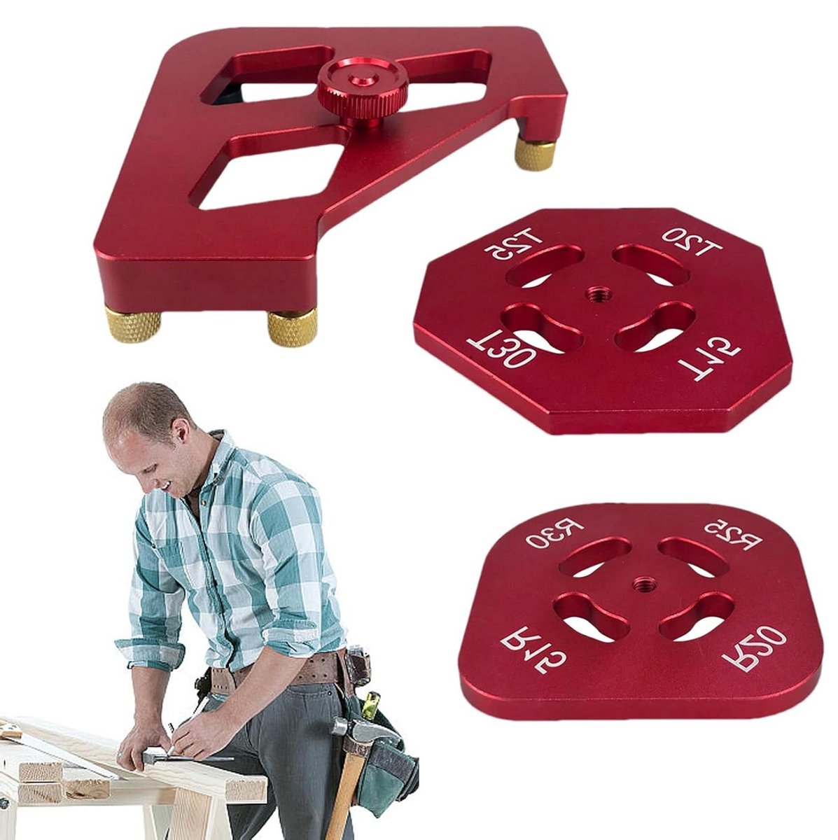 Router Sjabloon - Freesmal Houtbewerking - Randbewerking Profielen - Aluminiumlegering Precisie - 15 x 15 x 5 cm - Grijs
