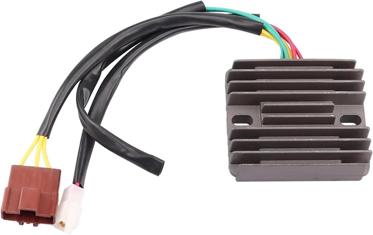Motorfiets Spanningsregelaar - Gelijkrichter Set - Motor Onderhoud - Met Koelribben - 12V - Zwart