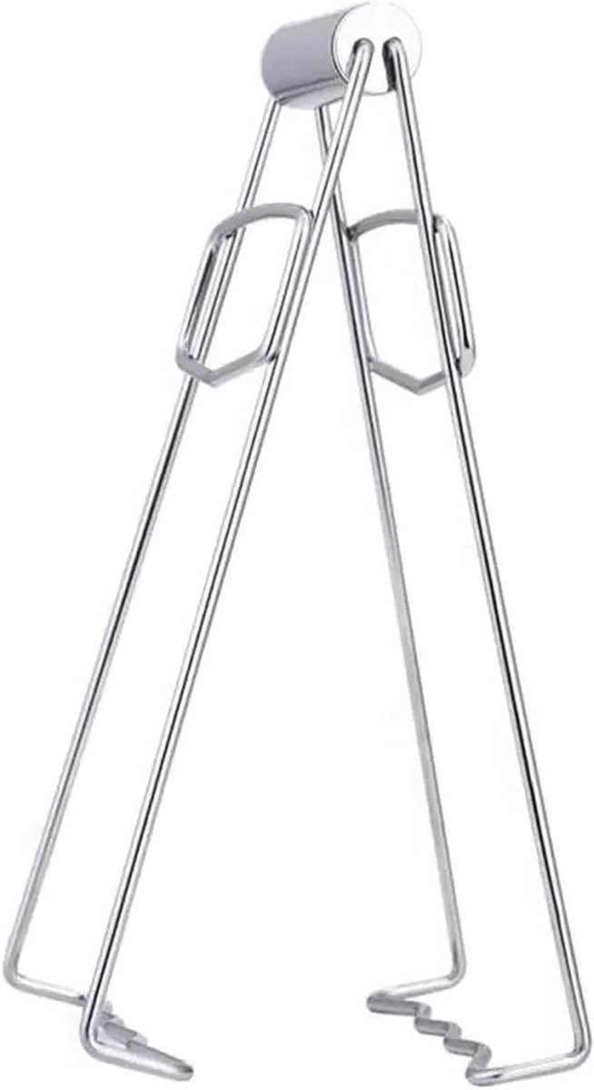 Heet Kom Houder - Plaat Klem - Veilig Koken - Hittebestendig Rvs - 18.5 cm Lengte - Zilver