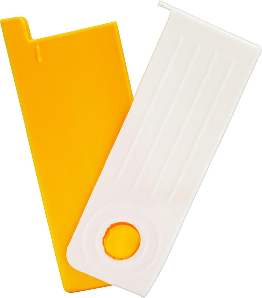 Tandenstoker Houder - Portemonnee Doos - Hygiënisch Opbergen - Stofdichte Schuifdeksel - 7.5 x 1.5 x 3.2 cm - Wit Geel