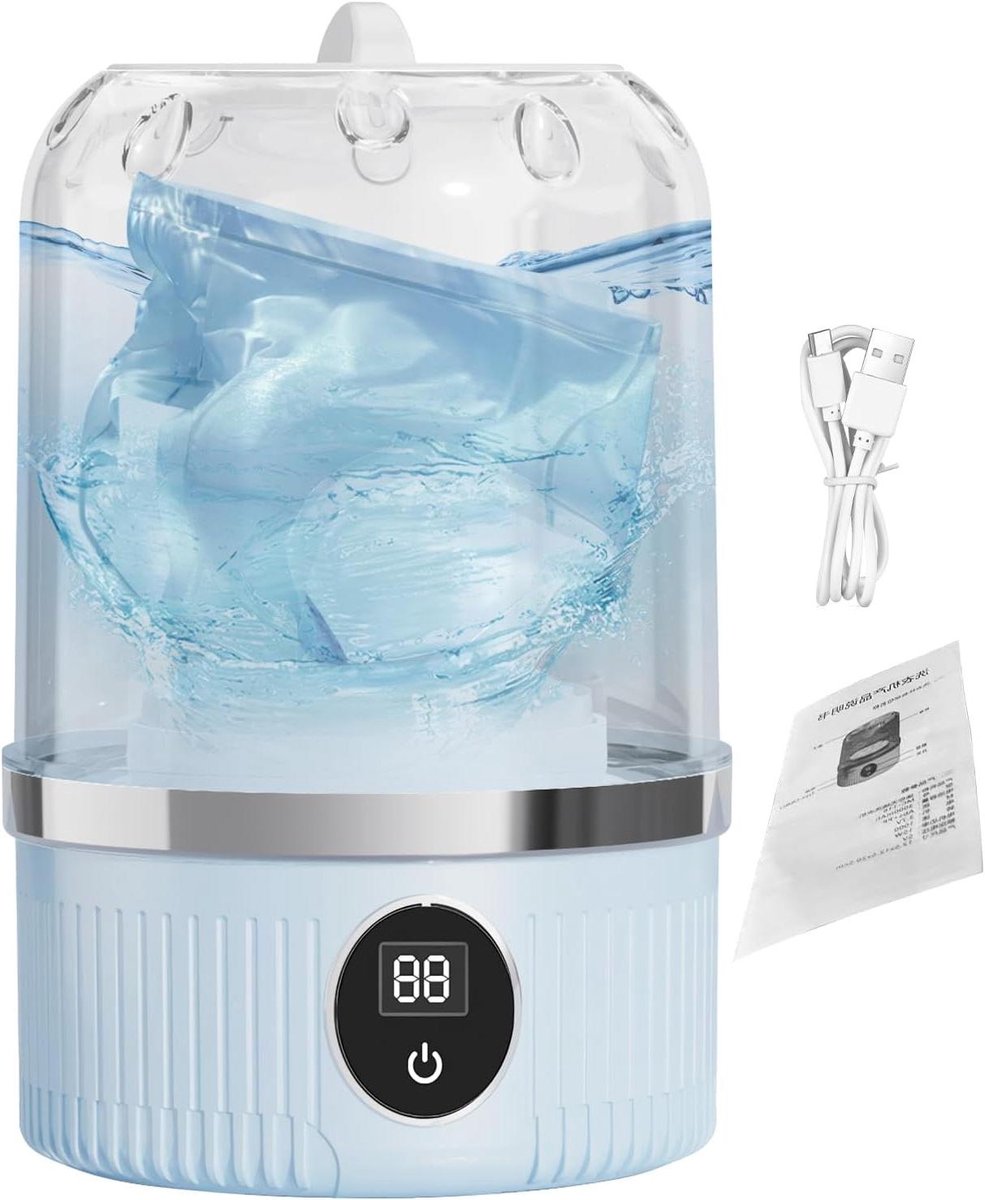 Draagbare Wasmachine Compact Apparaat Reizen en Kleine Ruimtes Ultrasone Technologie 21.5 cm Wit