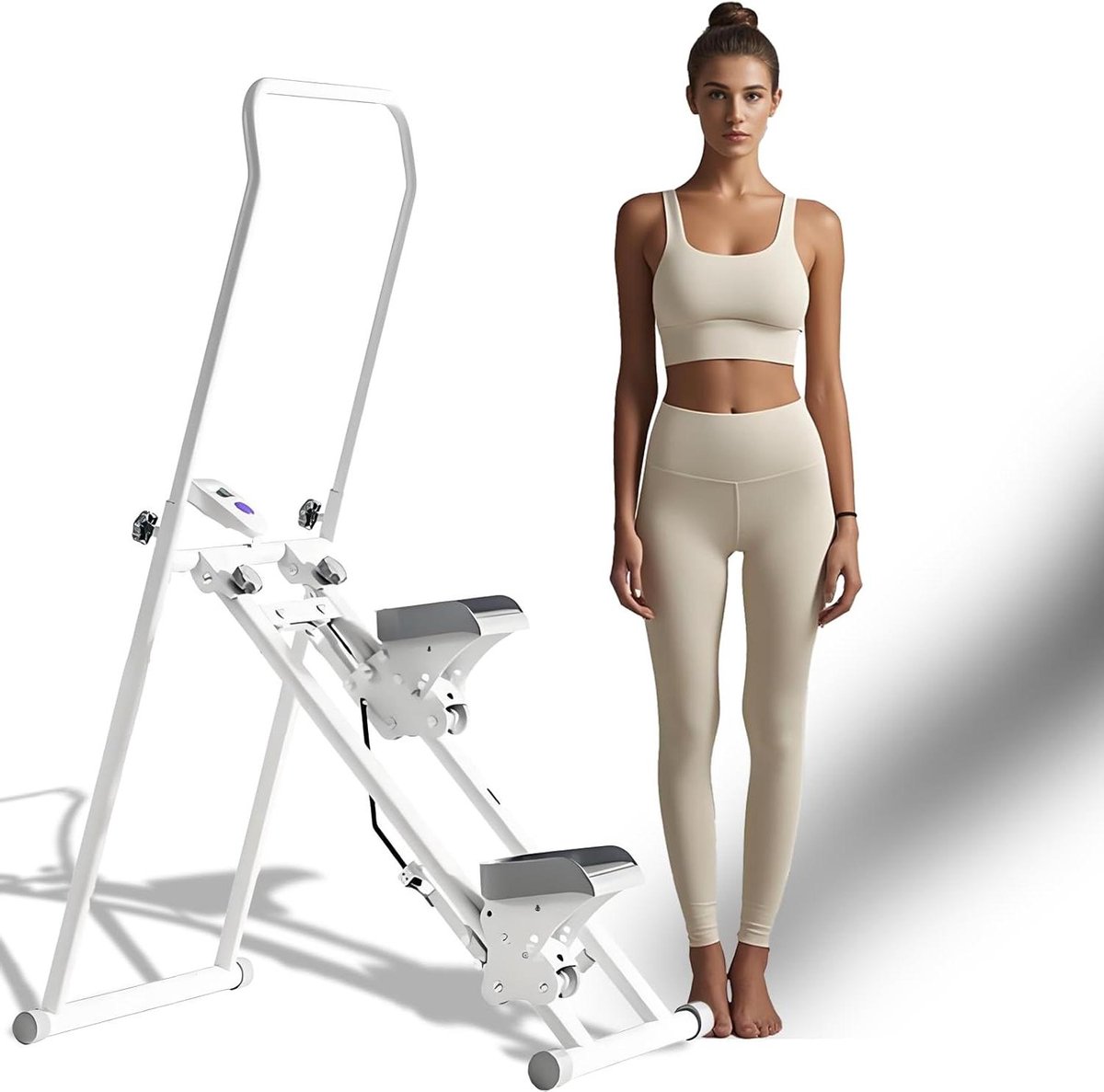Verticale Klimmer - Full Body Stepper - Thuis Fitness - Verstelbare Helling - 1497 kg Draagvermogen - Wit