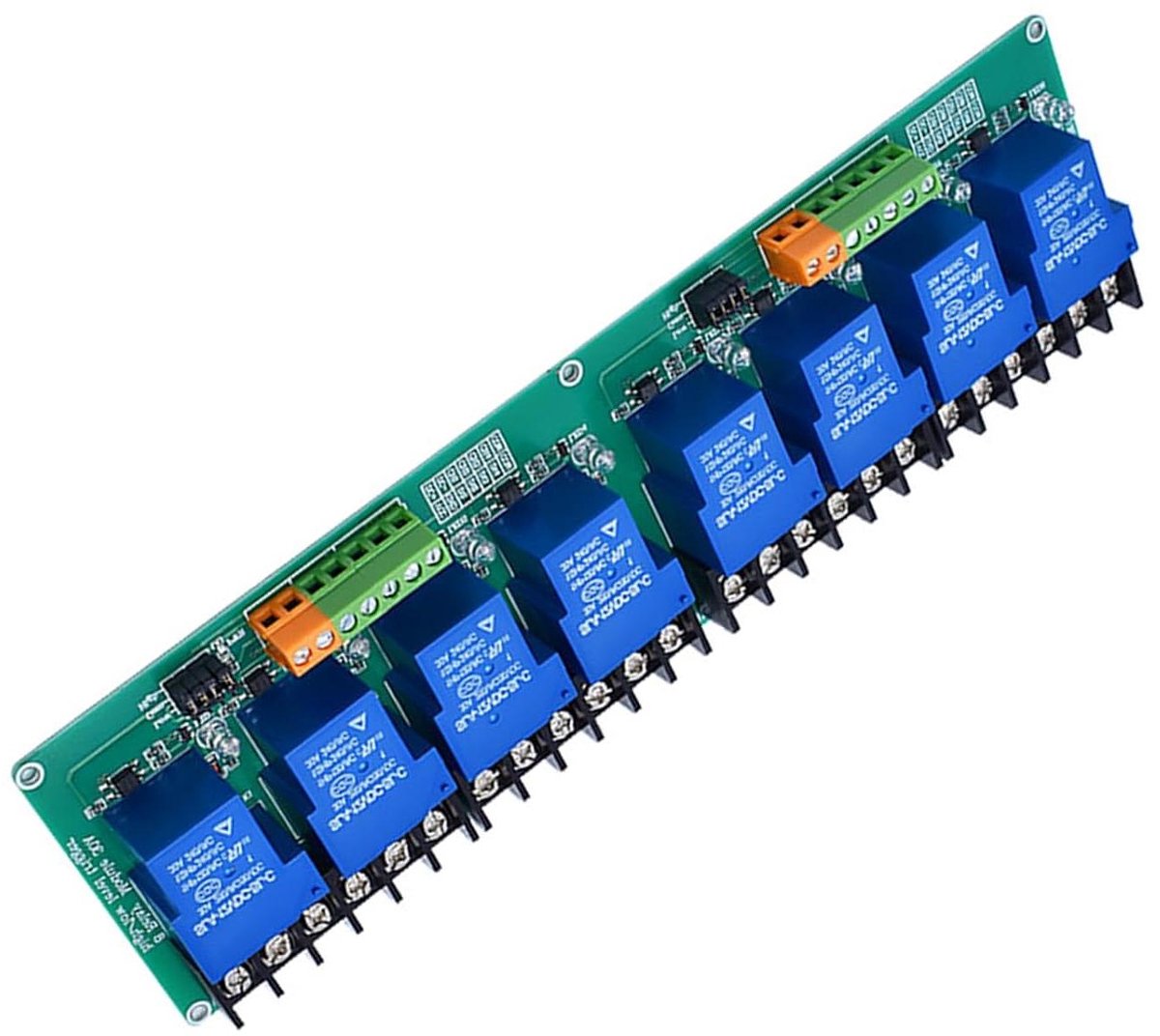 8 Kanaals Module - Zendcomponent Relais - Smart Home Automatisering - Optocoupler Isolatie - 249.5 x 69.5 mm - Groen