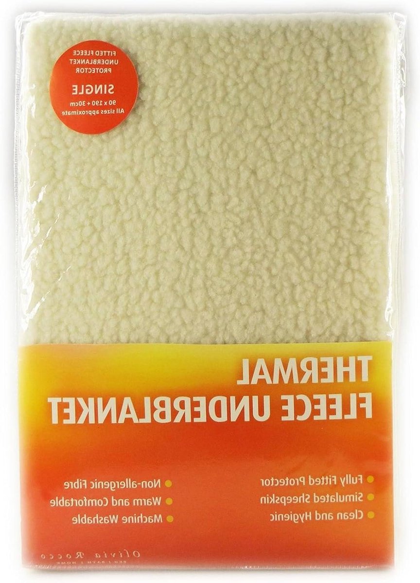 Thermo Fleece Onderdeken - Warm Laken - Extra Warmte - Onderhoudsvriendelijk - 137 x 193 + 30 cm - Wit