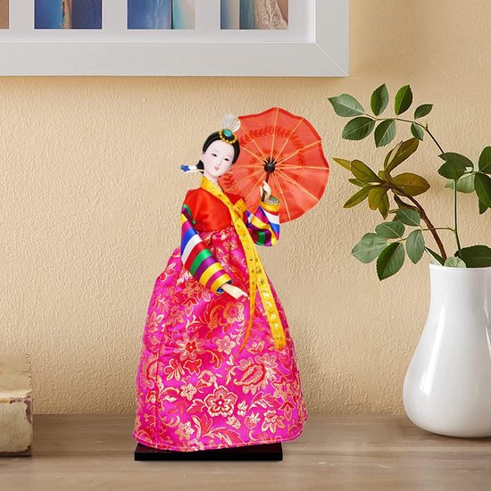 Handgemaakte Koreaanse Lappenpop in Hanbok Stijl voor Woondecoratie — afbeelding 2