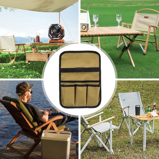 Strandstoel Organizer - Stoel Tas - Buiten Ontspannen - Dubbellaags Ontwerp - 30.5 x 16.2 x 4.1 cm - Kaki — afbeelding 3