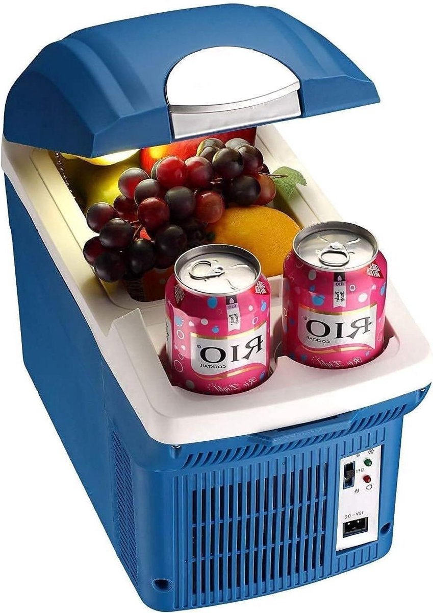 Kleine koelkast - Draagbare koelkast - Verwarmen en koelen - Dubbel gebruik - 8 liter - Blauw