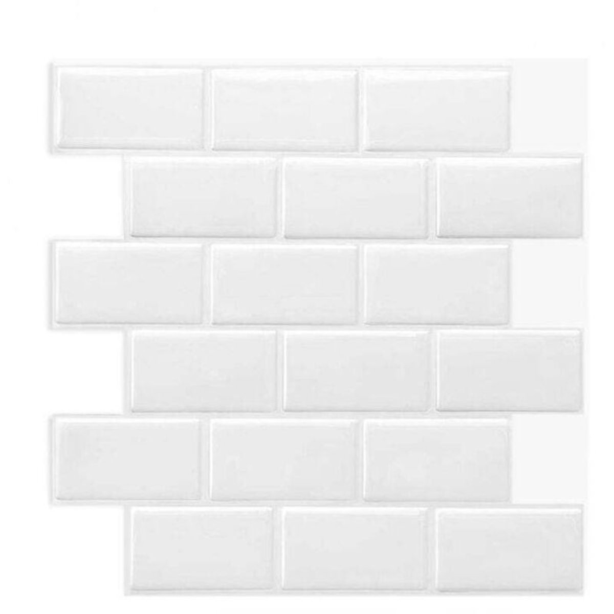 Zelfklevende tegelsgeschikt voor de keukenachterwand - witte geschikt voorro-tegels, 3D-ba