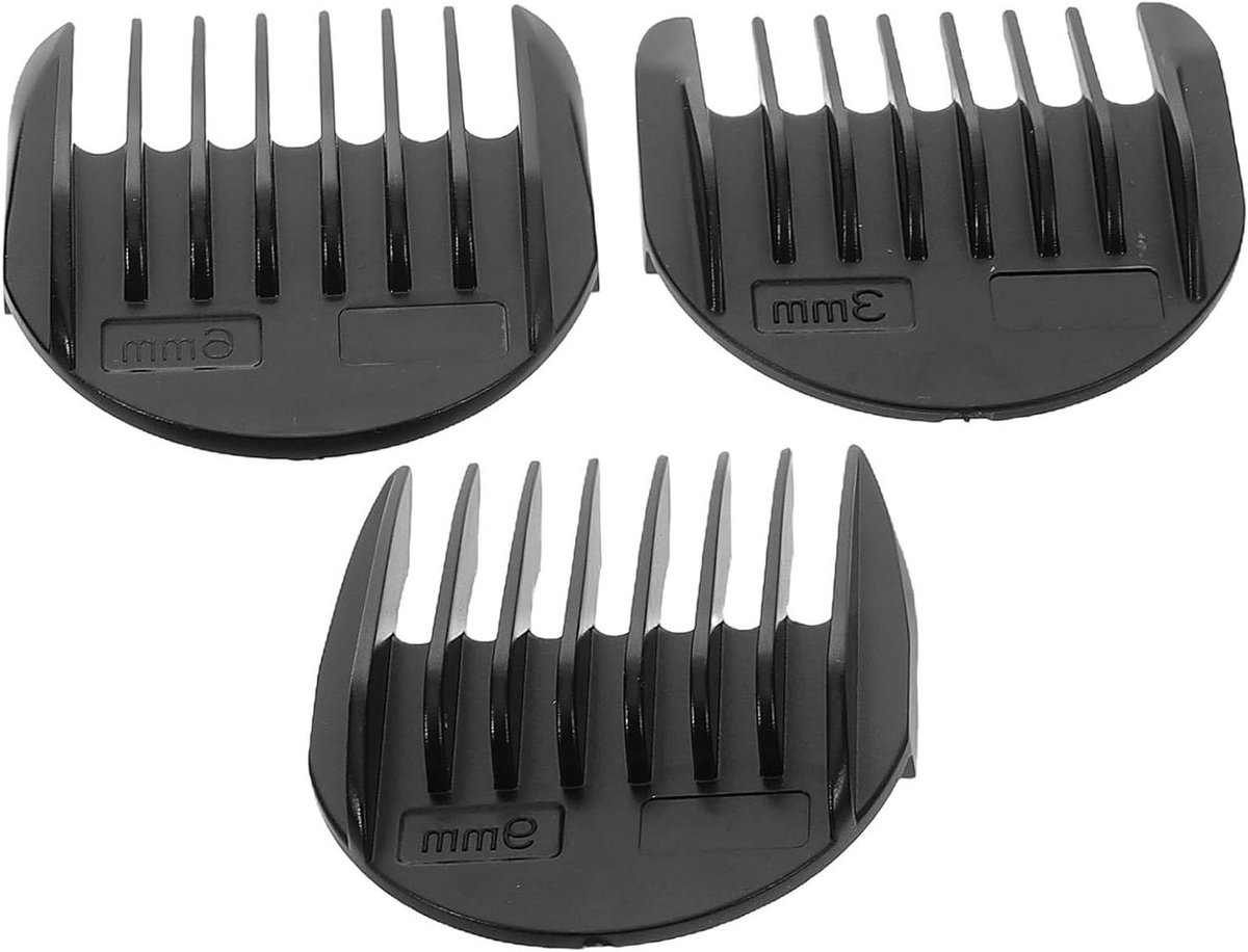 Positioneringskammen Set - Haartrimmer Opzetstukken - Haar Trimmen - Verstelbare Lengte - 3 stuks - Zwart