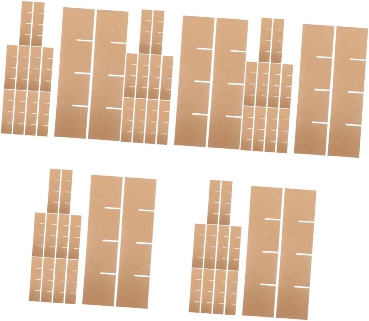 Verdelers voor dozen - Verpakking scheiders - Beschermend verpakken - Herbruikbaar karton - 10 sets - Bruin