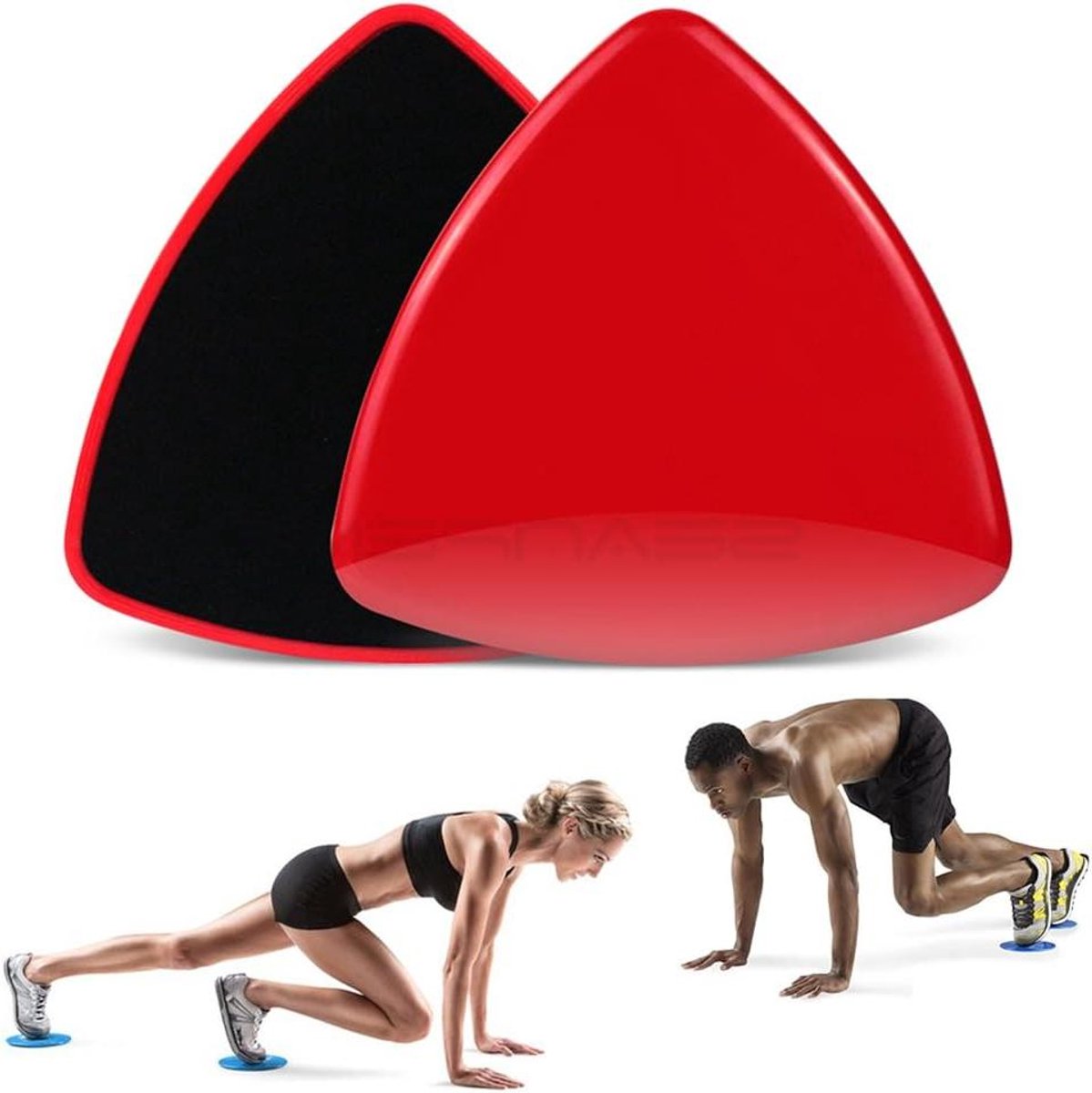Glijdende Oefenschijven - Fitness sliders kern - Core training - Dubbelzijdig - 2 stuks - Rood