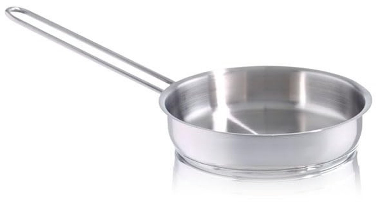 Dailygoods - hapjes set pan - Mini pan - Glanzend roestvrij staal - 16 cm - Ideaal voor kleine porties - Vaatwasserbestendig - Geschikt voor g...