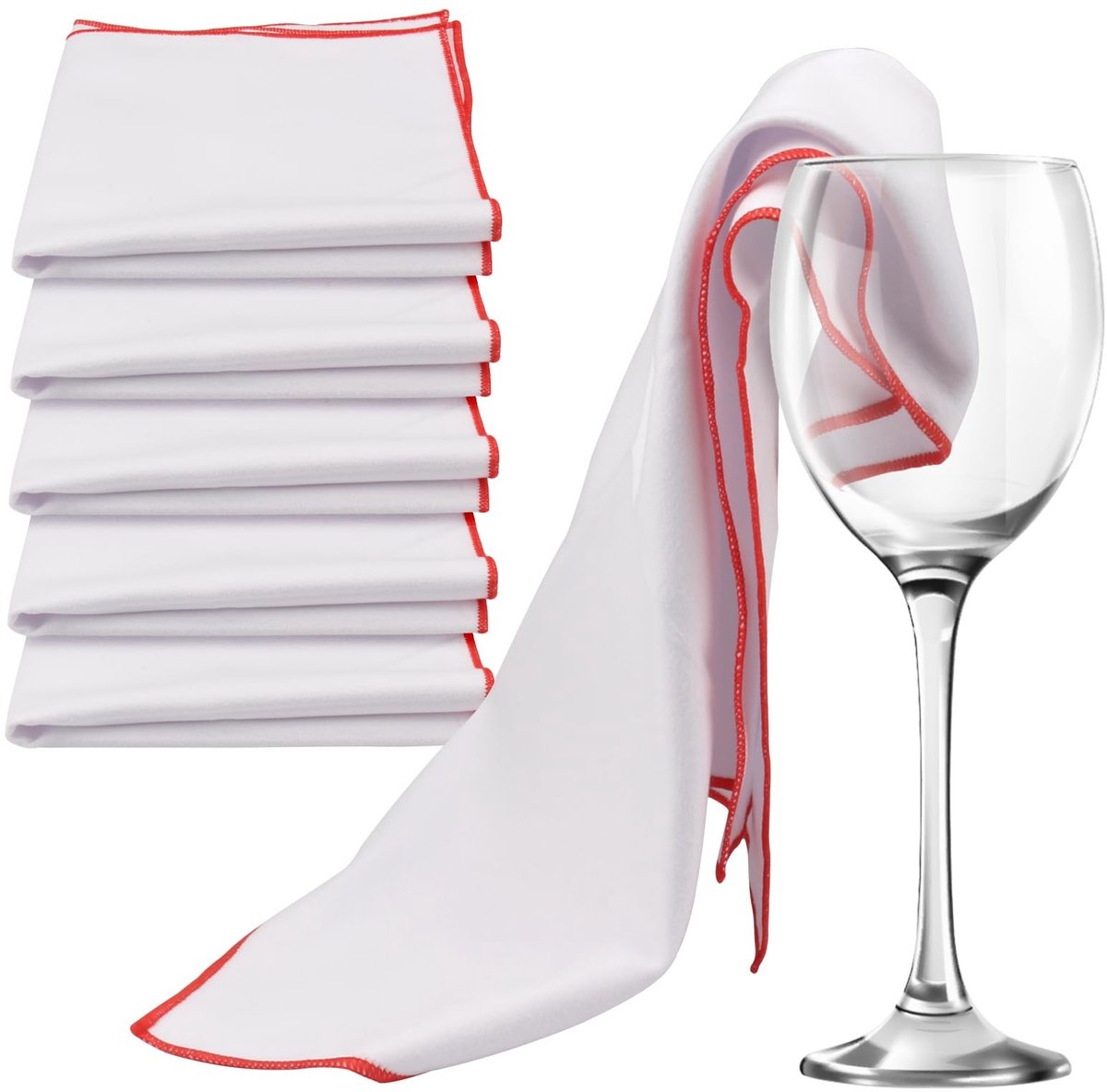 Dailygoods- Polijstdoek Hoogwaardige Microvezel - 5 Stuks - Pluisvrij - Glaspolijstdoeken - Wijnglasdoeken - Snelle Waterabsorptie - Herstelt Glans - Glasdoek