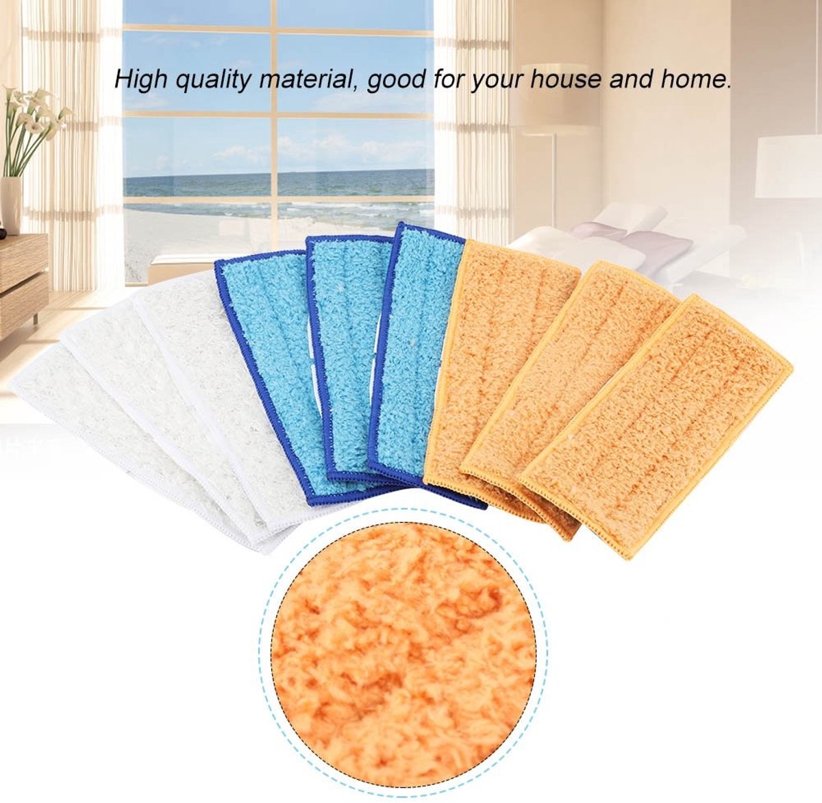 Dailygoods- Mop Pads 9-Stuks Set - Wasbare Microvezel - Herbruikbaar - Sterke Hechting - Voor Robotstofzuiger - Voorkomt Krassen - Mopdoek