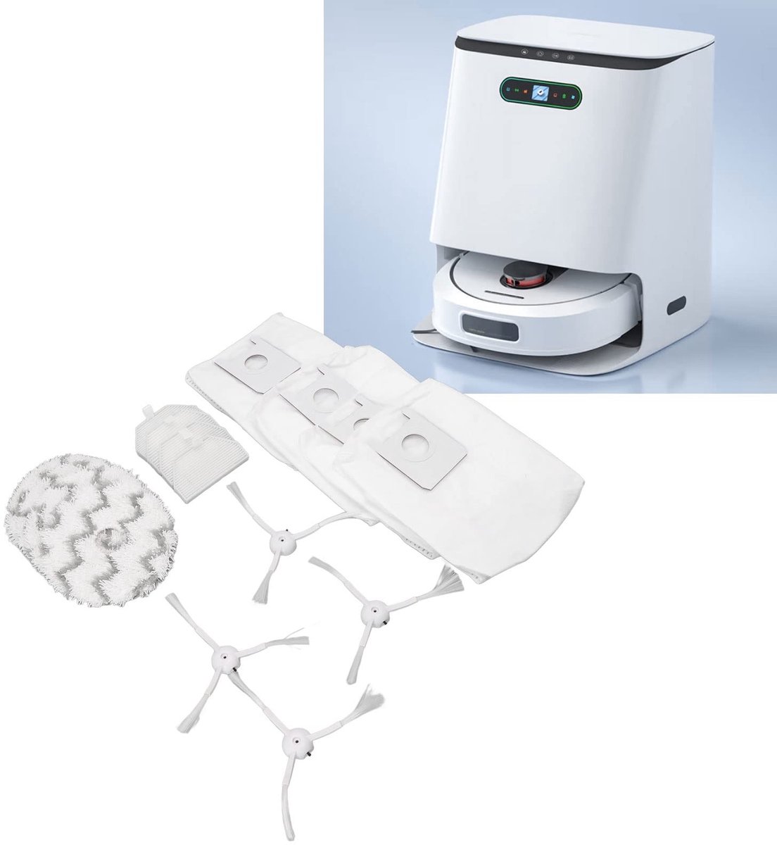 Dailygoods- Stofzak Hoog Efficiënt - Accessoires Robotstofzuiger - Vermindert Stof/Pollen - Eenvoudig te Installeren - Vangt Fijne Deeltjes - Geschikt voor EVA SDJ06RM - Stofzuigerzak